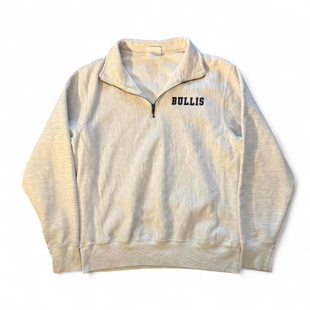 Vintage Bullis School Reverse Weave Quarter Zip Men's L
